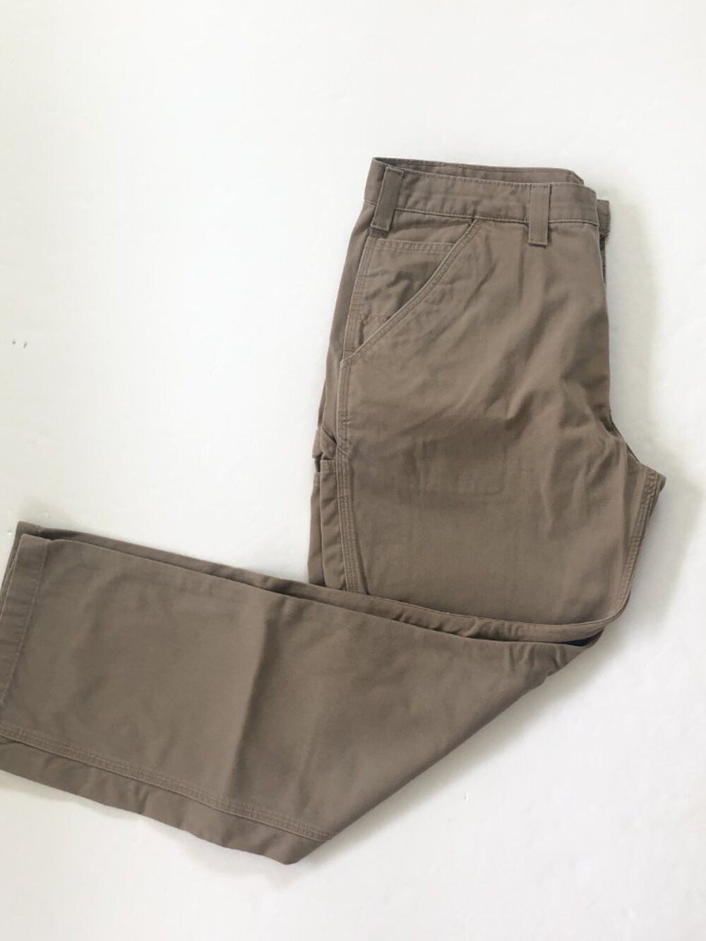 Carhartt Relaxed Fit Canvas Carpenter Pants Mens 38x32 Tan Khaki Work Dungaree